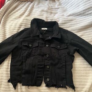 Black Cropped Denim Jacket